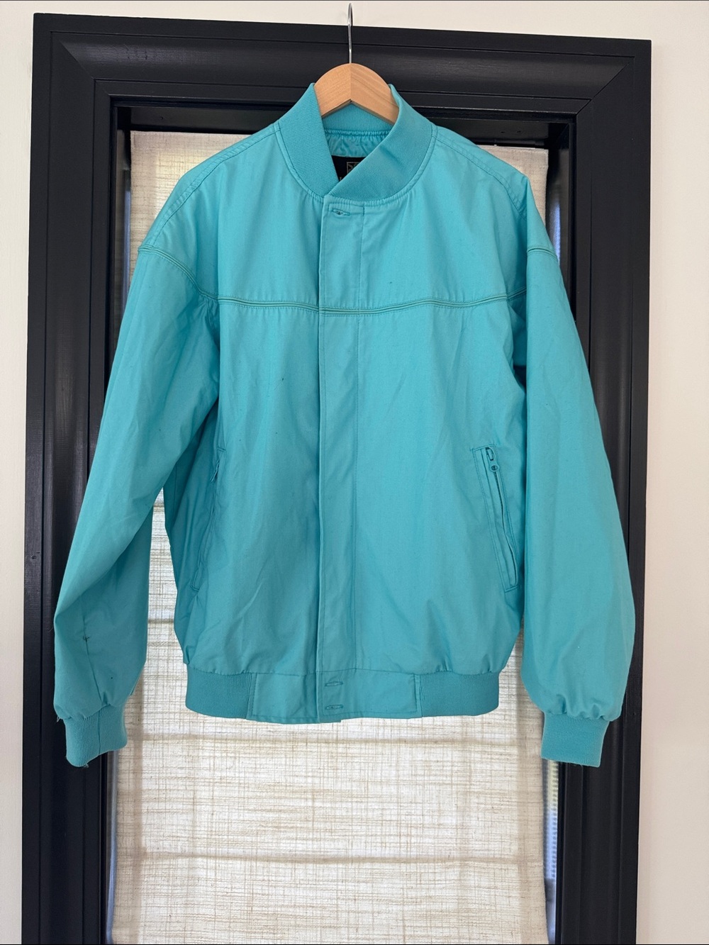 Vintage HABAND Teal Lightweight Bomber Jacket Medium